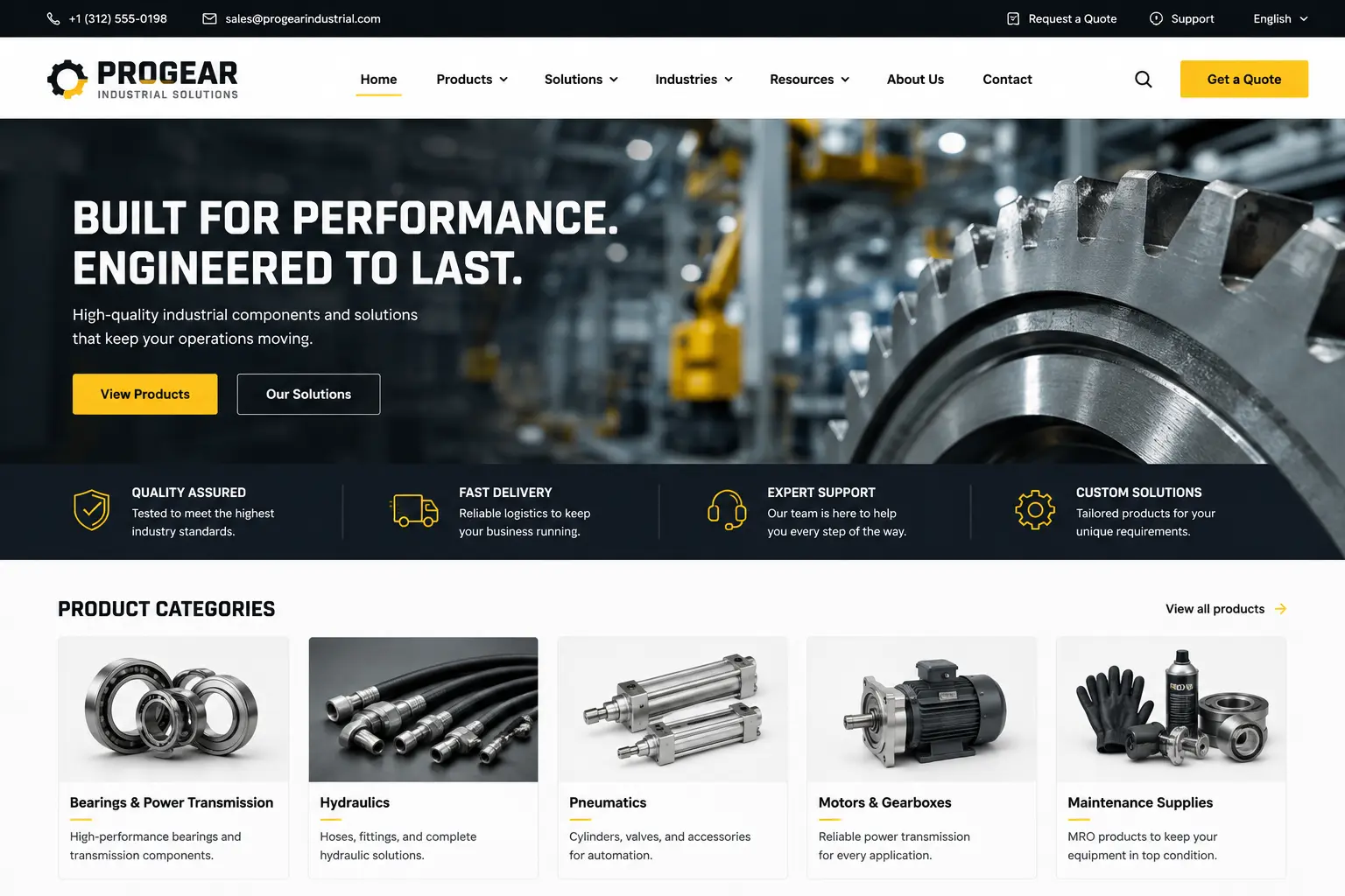 Industrial website design