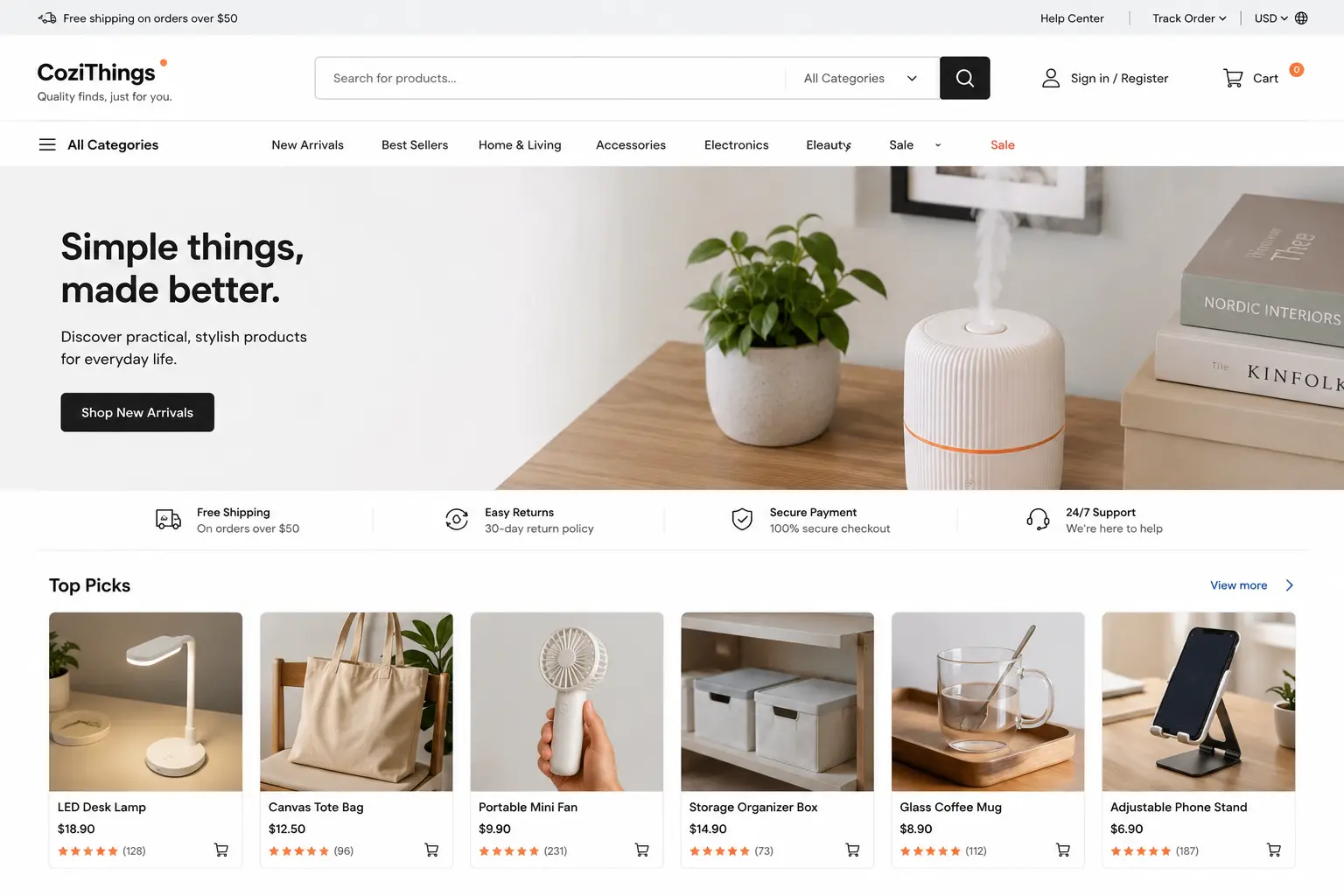 E-Commerce website design