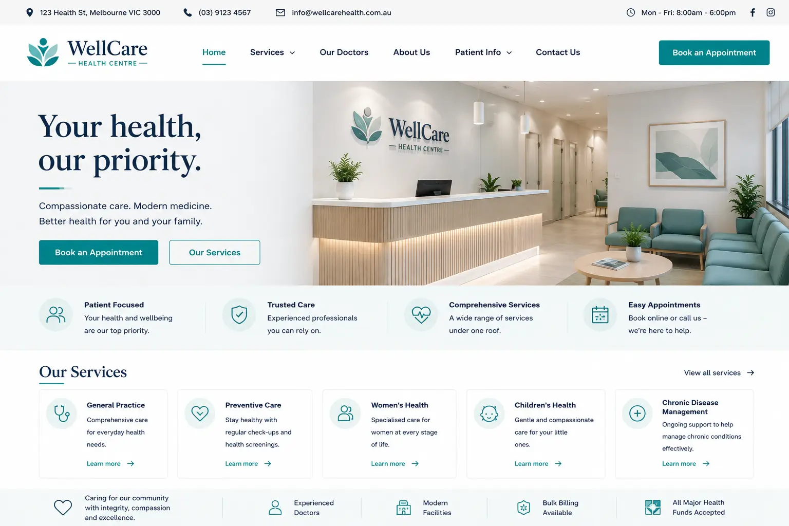 Healthcare website design