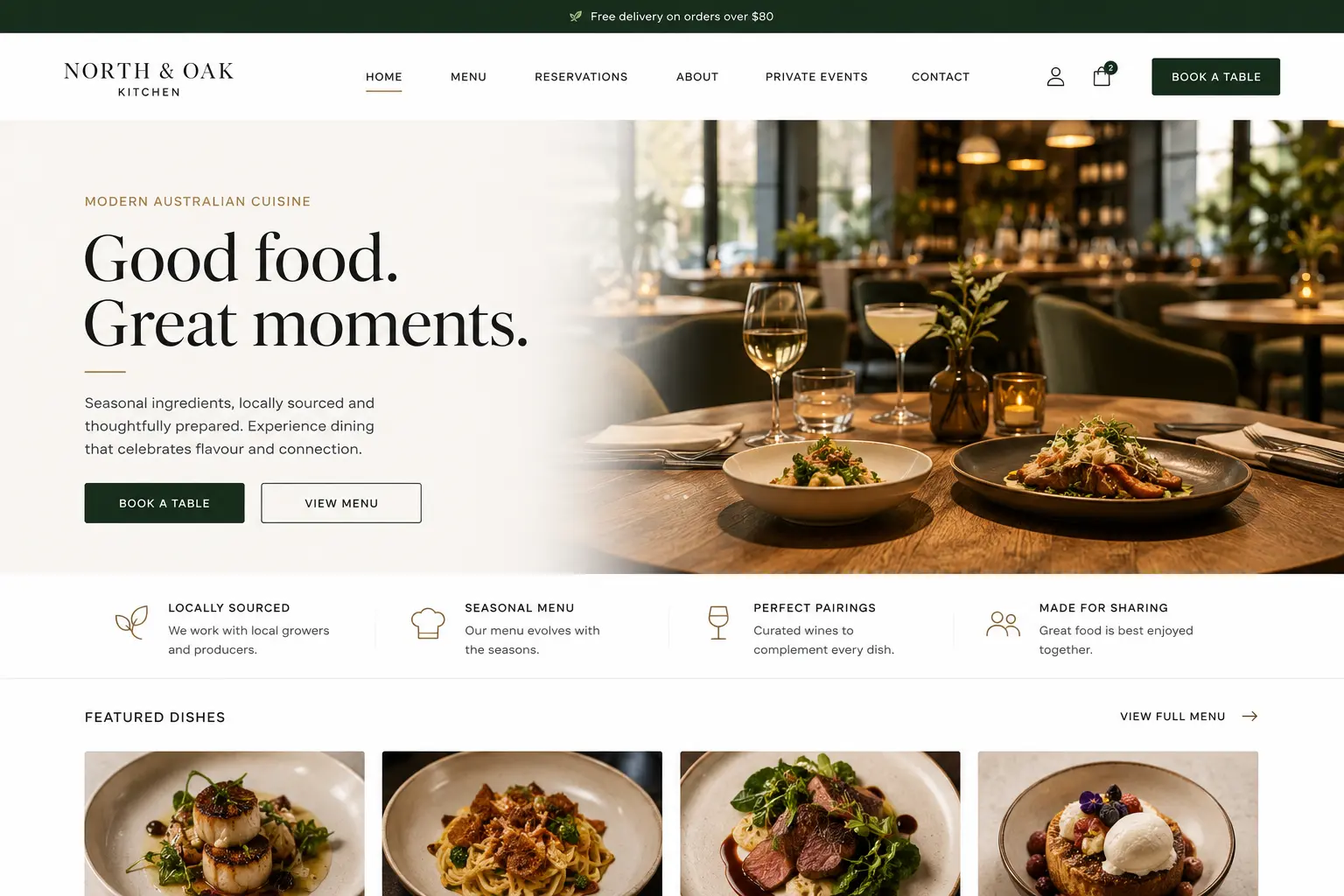 Restaurant website template
